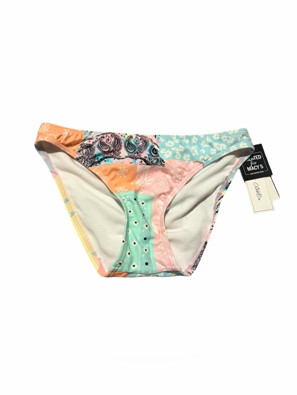 Salt + Cove Bikini Bottoms Paisley Patchwork Sea Blue